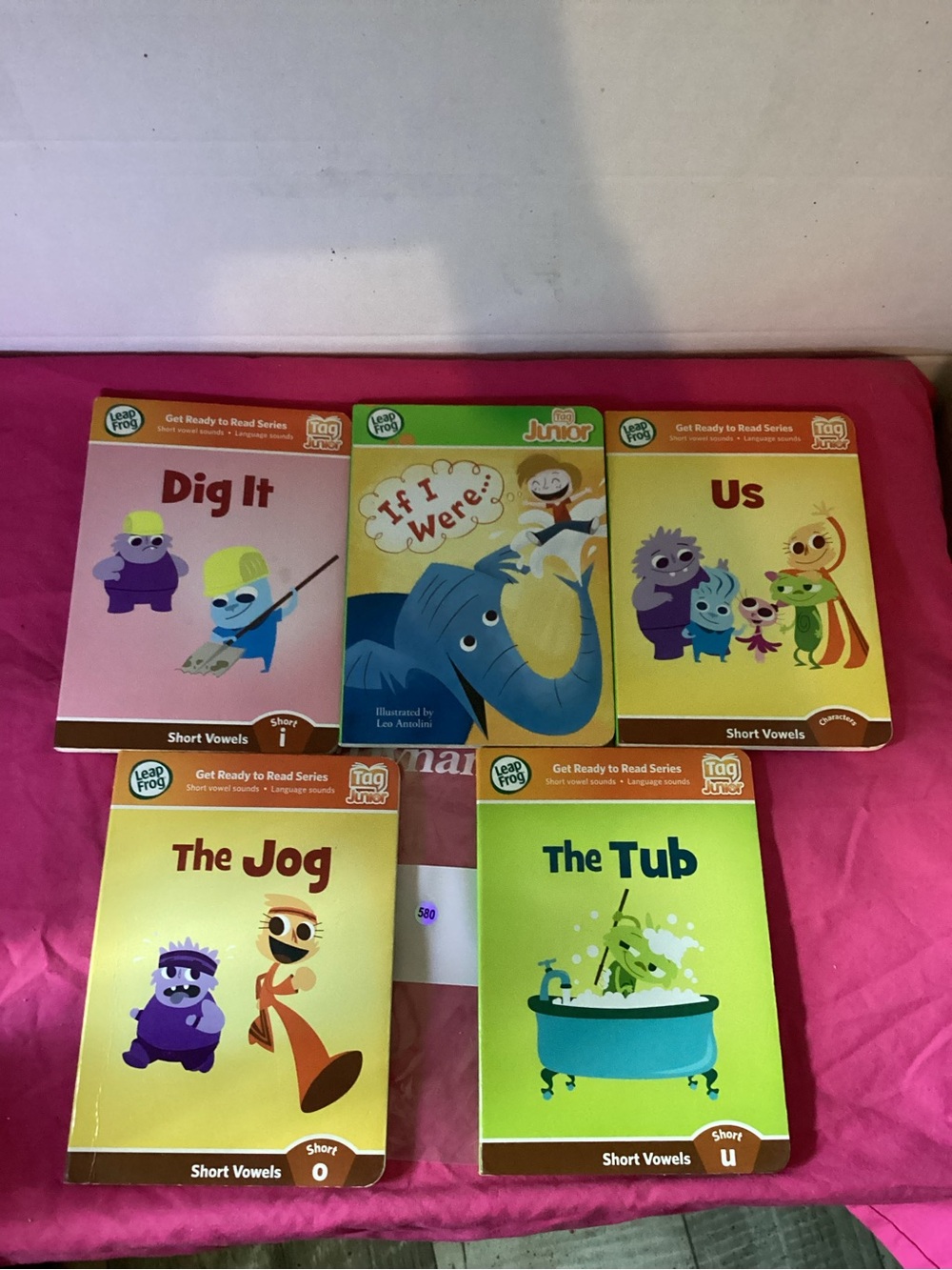 580-Lot of 5 LeapFrog Junior Board Books for Tag Junior Ready to Read Series